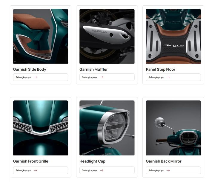 Aksesori resmi Honda Stylo 160