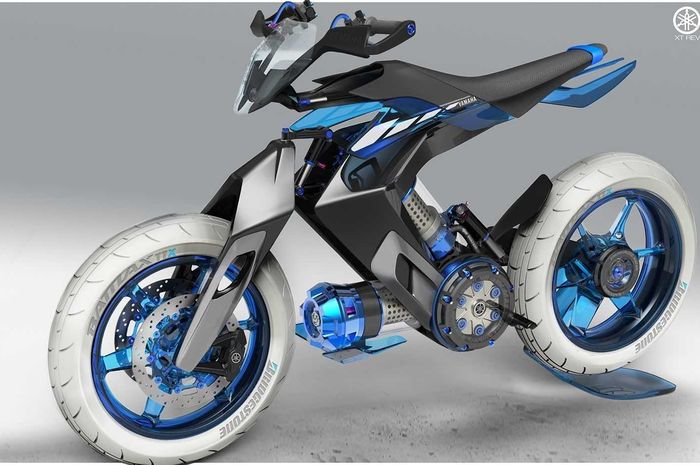 penampakan Yamaha XT 500 H20 Concept, motor futuristis yang pakai air sebagai sumber tenaganya 