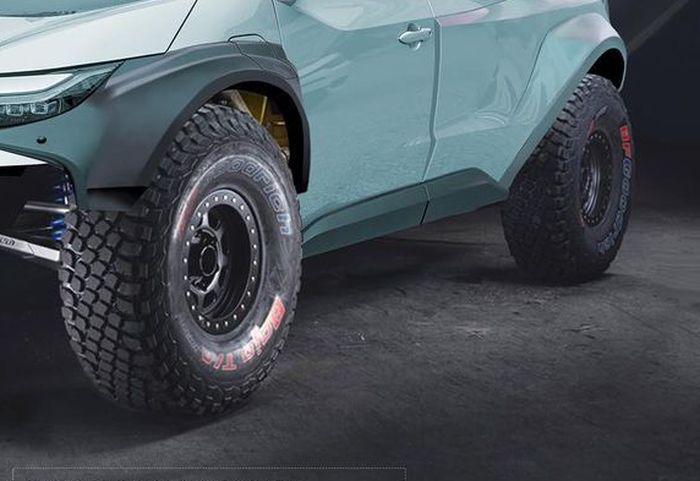 Digital modifikasi Toyota bZ4X rally dakar ditopang setup kaki-kaki gambot