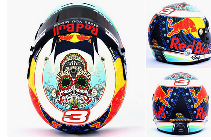 begini nih tampilan desain livery helm milik Daniel Ricciardo di GP F1 Meksiko