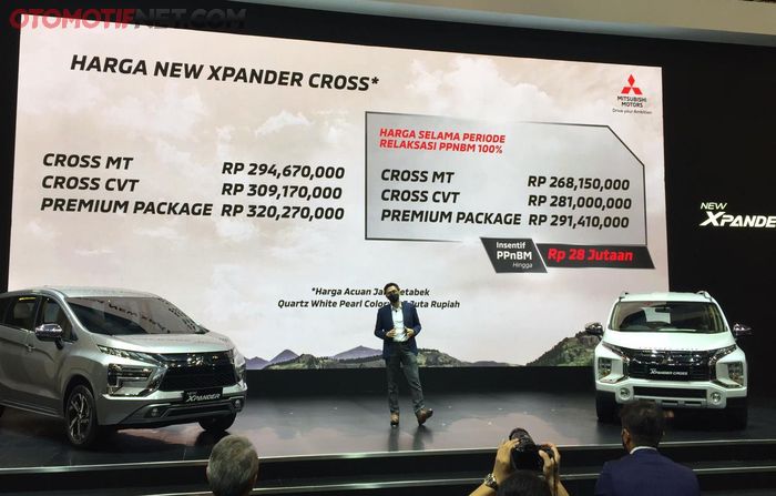 Pengumuman harga OTR New Xpander Cross, sebelum dan sesudah dipotong PPnBM 100%