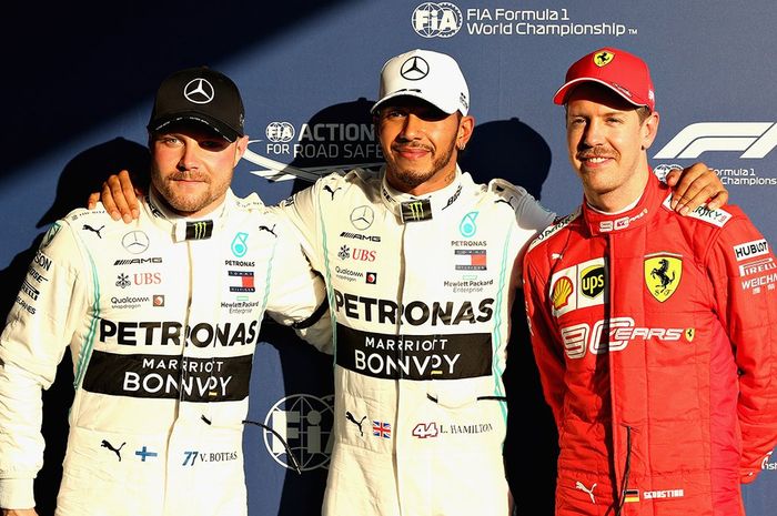 Hasil kualifikasi, Sebastian Vettel akan menjalani start GP F1 Australia di belakang dua pembalap Mercedes