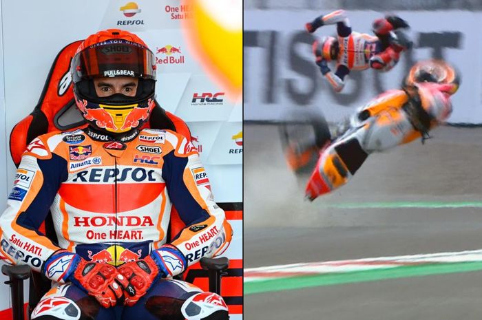 Marc Marquez gagal mentas dalam balapan MotoGP Indonesia 2022 usai kecelakaan dalam sesi warm up alias pemanasan