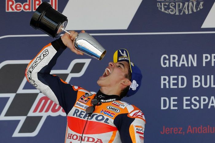 Di MotoGP Spanyol, Marc Marquez untuk ke-37 kalinya naik podium tertinggi di kelas utama