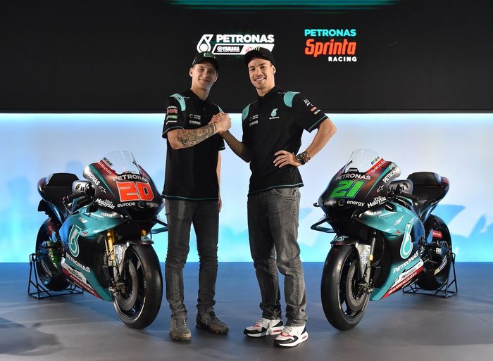 Fabio Quartararo dan Franco Morbidelli, pembalap Petronas Yamaha Sepang Racing Team di MotoGP