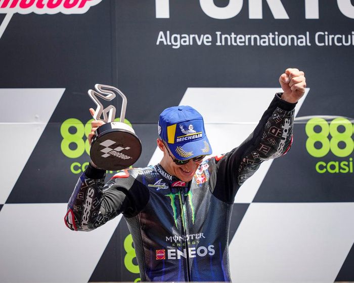 Fabio Quartararo meraih kemenangan di MotoGP Portugal 2021, (18/4)