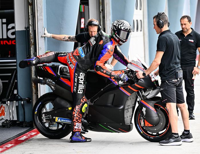 Salah satu bentuk fairing Aprilia RS-GP pada tes shakedown MotoGP 2023 di Sirkuit Sepang