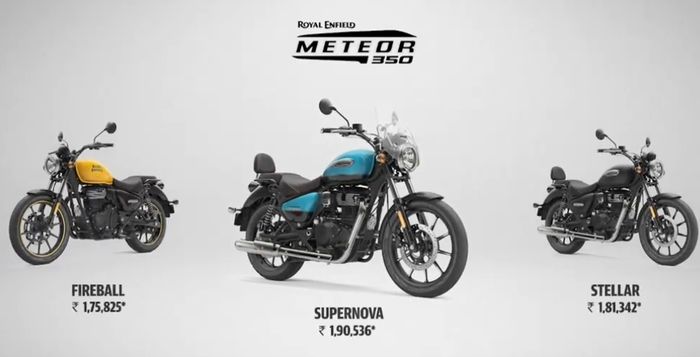 Tiga varian Royal Enfield Meteor 350.