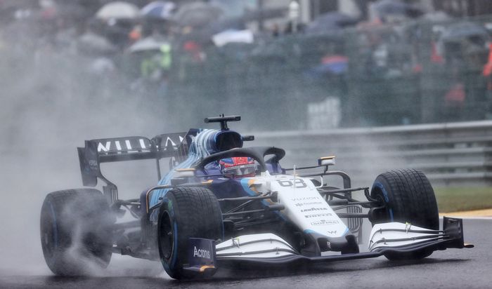 George Russell bersama tim Williams finish di podium runner-up balap F1 Belgia 2021