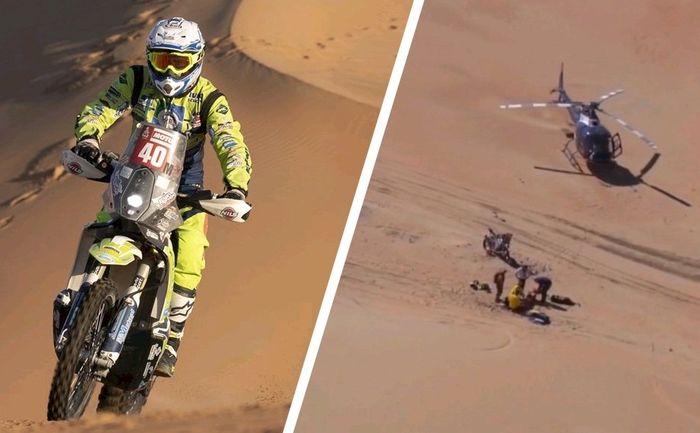 Edwin Straves, salah satu peserta Reli Dakar 2020 menderita patah tulang belakang setelah kecelakaan