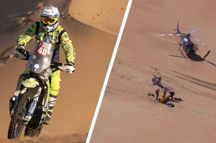 Edwin Straves, salah satu peserta Reli Dakar 2020 menderita patah tulang belakang setelah kecelakaan