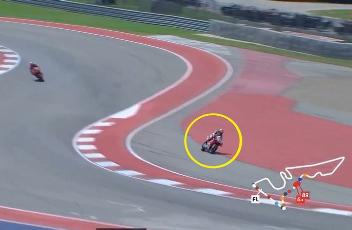 Jorge Martin divonis melakukan pelanggaran karena memotong di tikungan 4-5 dan membuatnya terkena long lap penalty