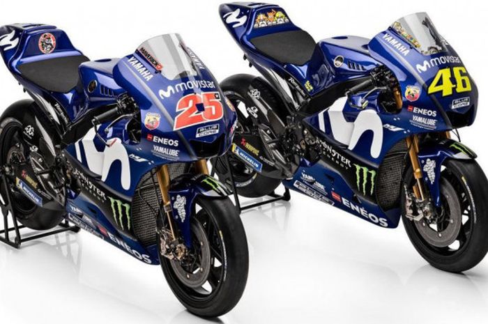 Motor Yamaha M1 yang akan digunakan Maverick Vinales dan Valentino Rossi untuk MotoGP 2018.