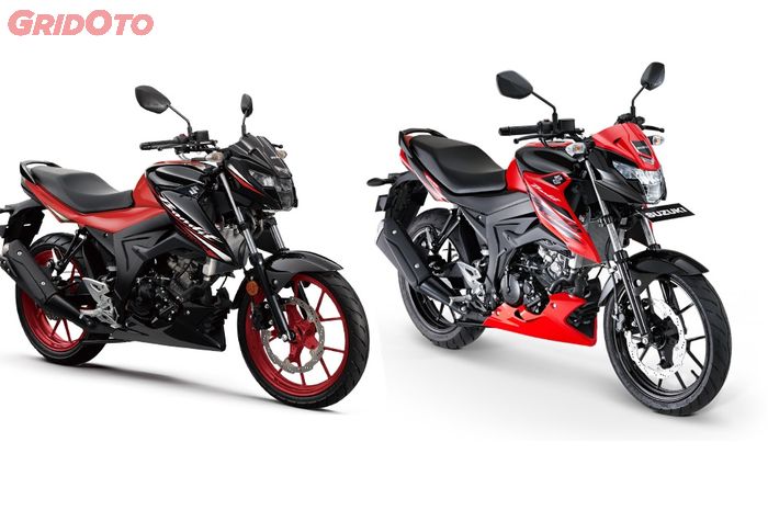 Suzuki GSX-150 Bandit versi Taiwan (kiri) dan versi Indonesia (kanan)