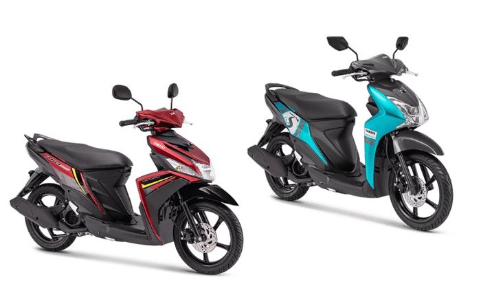 Yamaha Mio M3 125 (kiri) dan Mio S (kanan) punya karakter desain yang beda dimana Mio S lebih kalem