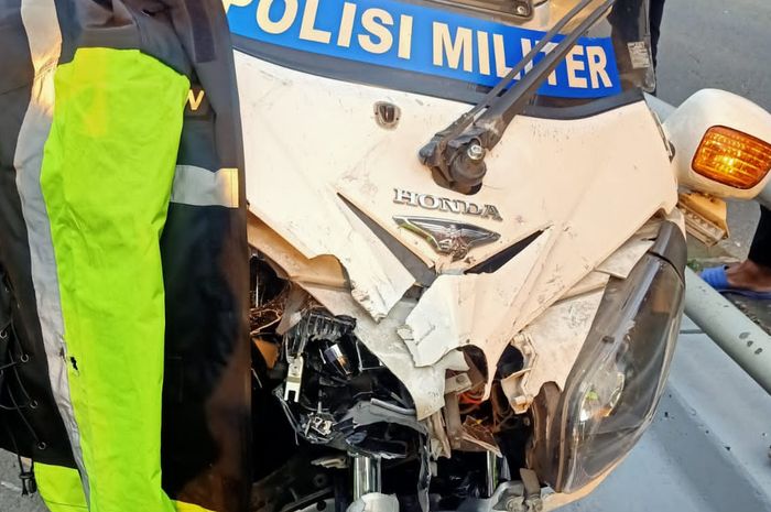Kendaraan Goldwing paspampres alami kecelakaan di Tol Dalam Kota