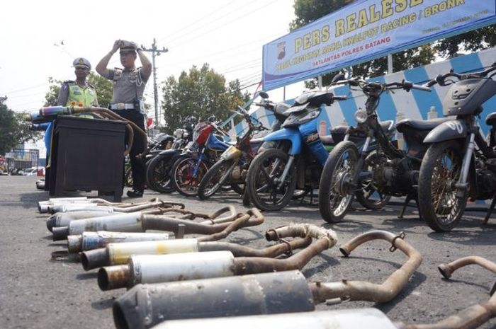 Ilustrasi, knalpot brong disita Polisi