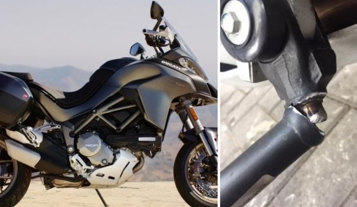 Ditemukan kesalahan konstruksi standar samping sehingga rawan patah