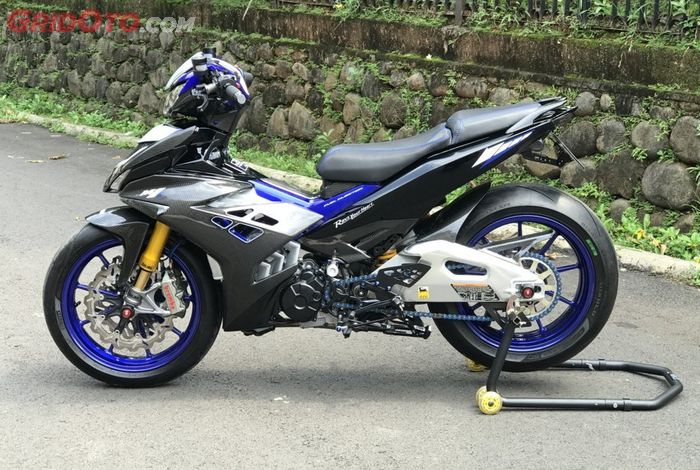 Modifikasi Yamaha MX King tampil ala bebek hypersport, agresif!
