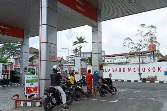 Suasana salah satu SPBU Pertamina di kabupaten Semarang, Jawa Tengah