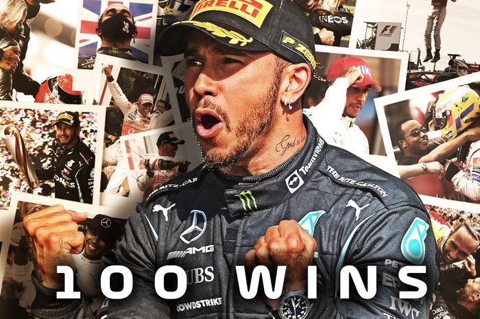 Valentino Rossi kasih ucapan selamat buat Lewis Hamilton yang meraih kemenangan ke-100