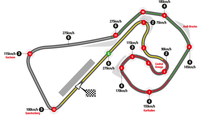 Sachsenring tempat digelarnya MotoGP Jerman, dikuasai pembalap Repsol Honda Marc Marquez sejak 2010