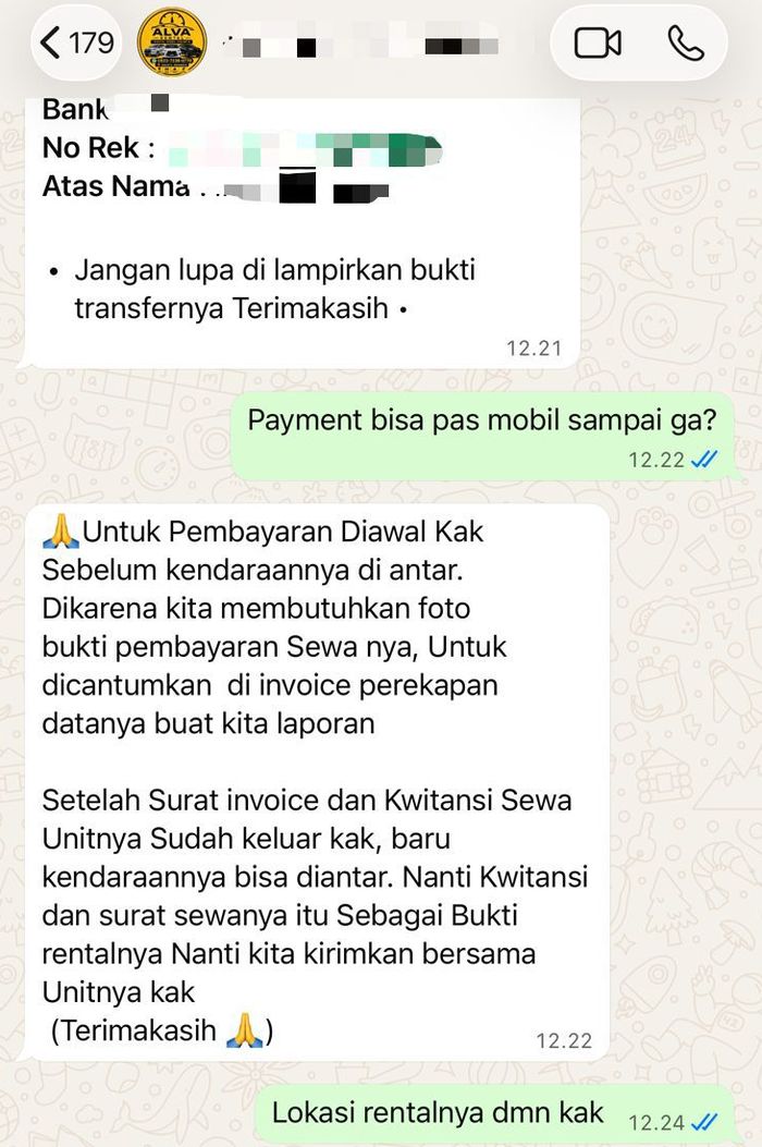 Salah satu konsumen menjadi korban Alva Rental palsu
