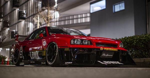 Nissan Gt R R34 Tampil Sangar Pakai Wide Body Kit Kreasi Liberty Walk Gridoto Com