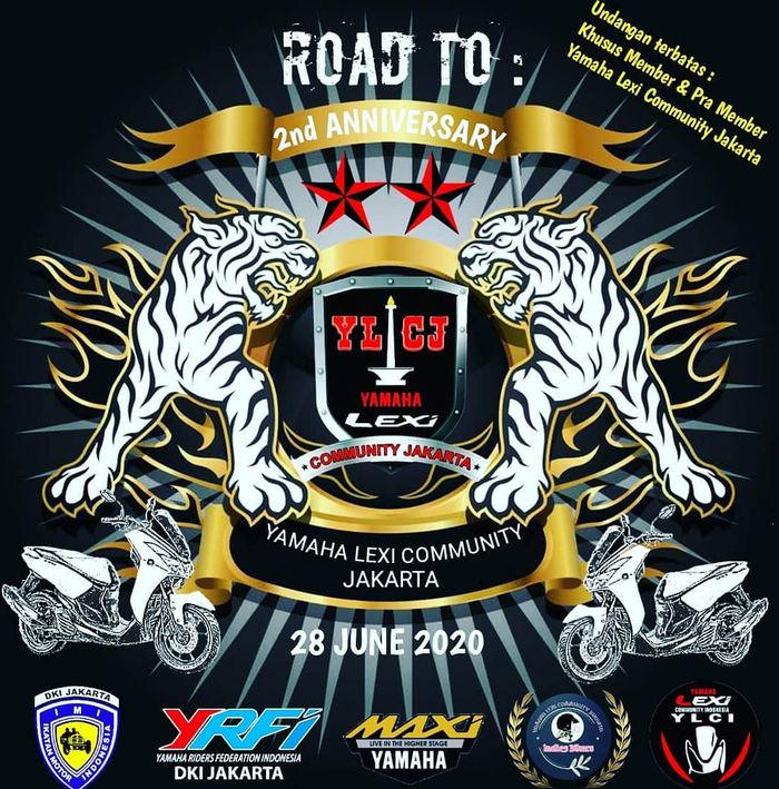 Yamaha Lexi Community Jakarta (YLCJ) akan merayakan anniversary yang ke-2