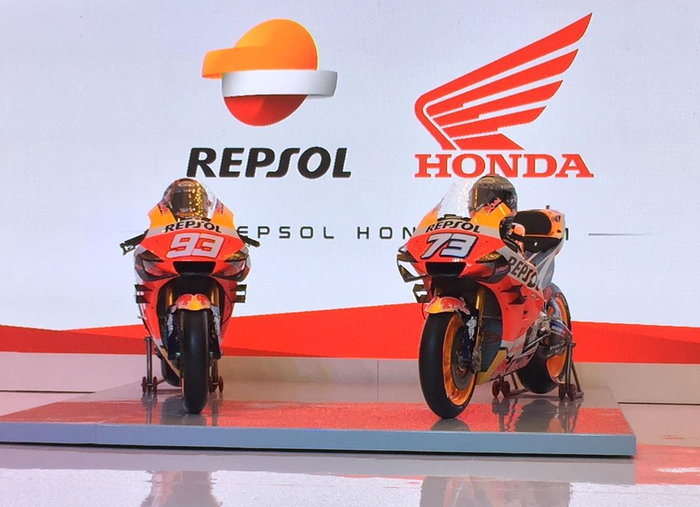 Tak ada banyak yang berubah dari warna dan corah motor RC213V,  Begini Tampilan Livery Repsol Honda Untuk MotoGP 2020