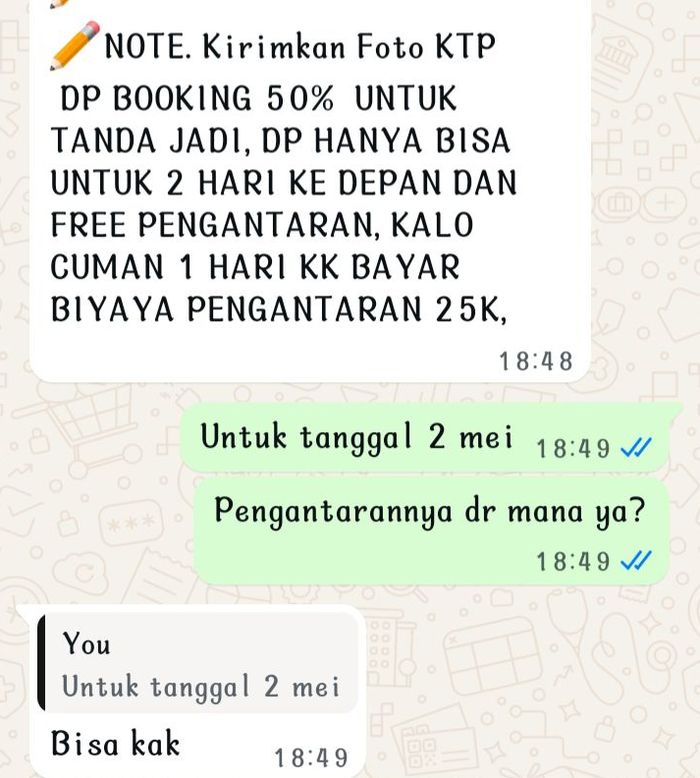 Bukti chat penipuan mengatasnamakan Alva Rental