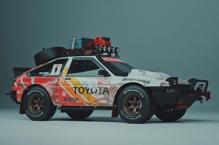 Modifikasi digital Toyota Trueno AE86 dengan tampilan jangkung