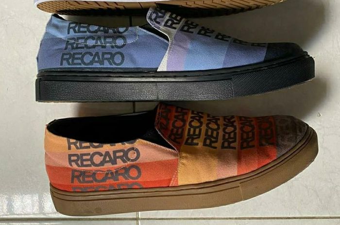 Sepatu custom motif Recaro buatan Y2P Garage