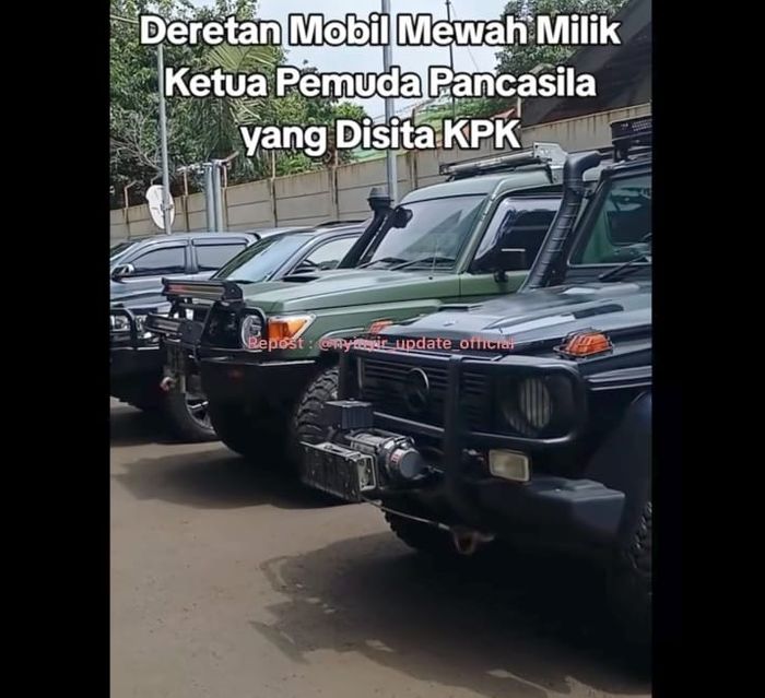 Mercedes-Benz G300 CDI CARGO AT, Toyota Land Cruiser 70 TROOP CARRIER dan Toyota Land Cruiser 200 VXR 4X4 AT milik Ketum Pemuda Pancasila, Japto Soerjosoemarno yang disita KPK