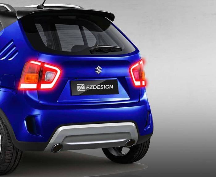 Bagian Suzuki Ignis bumper belakang kini dilengkapi replika diffuser dengan 2 ujung knalpot 