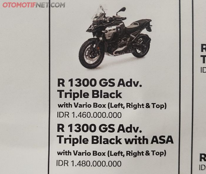  R 1300 GS Adventure Triple Black hanya berbeda warna dengan Trophy tapi harganya sama