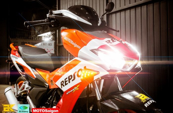Honda Winner X 150 dengan decal Repsol Honda MotoGP Team