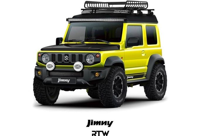 Modifikasi digital Suzuki Jimny bergaya off-road