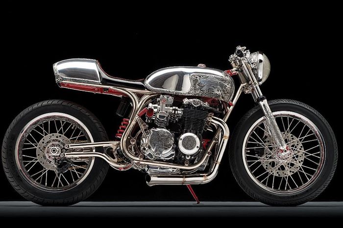 Honda CB550 caf&eacute; racer hasil kolaborasi Bryan Fuller, Totem, dan Tay Hererra. Dilansir oleh www.cycleworld.com