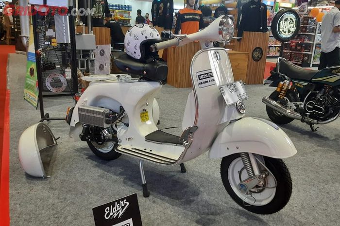 Ilustrasi konversi motor listrik dari motor Vespa VBB bermesin bakar