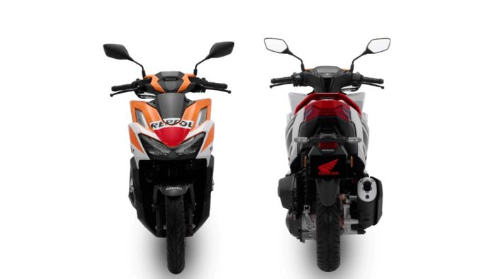 Tampilan depan dan belakang Honda Vario 160 Repsol Edition