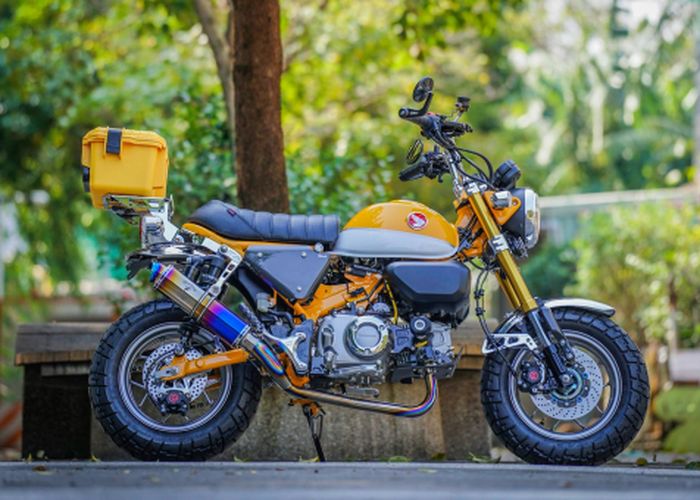 Honda Monkey 125 Dimodif Proper Siap Touring Pasang Box Belakang