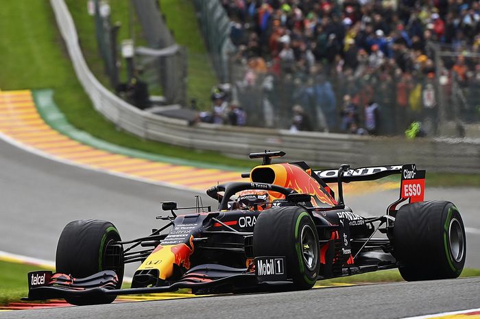 Max Verstappen mejadi pembalap tercepat pada sesi FP3 F1 Belgia 2021 dengan kondisi sirkuit Spa-Francorchamps basah