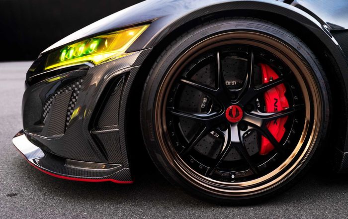 Honda NSX besutan Aimgain pakai pelek Aimgain GTM ukuran 20x9 depan dan belakang 21x12 inci.