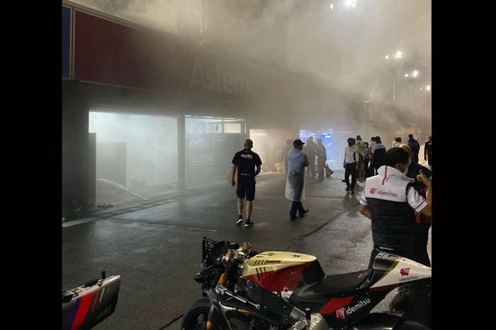 Kebakaran di garasi tim Marc VDS di paddock Sirkuit Motegi MotoGP Jepang 2022