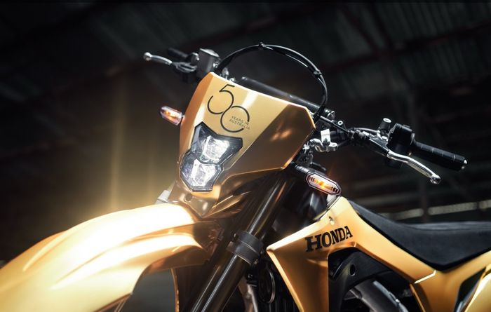 tampilan Honda CRF450L tetap garang eski dengan warna yang mewah