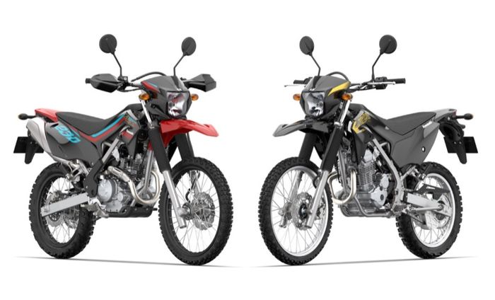 Kawasaki KLX 230 tipe SE (kiri) dan standar (kanan)