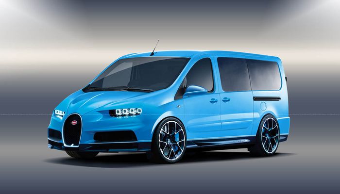 Modifikasi digital Bugatti diubah menjadi MPV