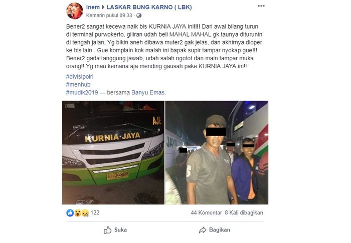 Unggahan Inem di group Facebook Laskar Bung Karno (LBK)