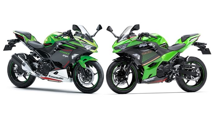 Perbedaan grafis Kawasaki Ninja 250 KRT Edition versi Jepang (kiri) dan Indonesia(kanan)
